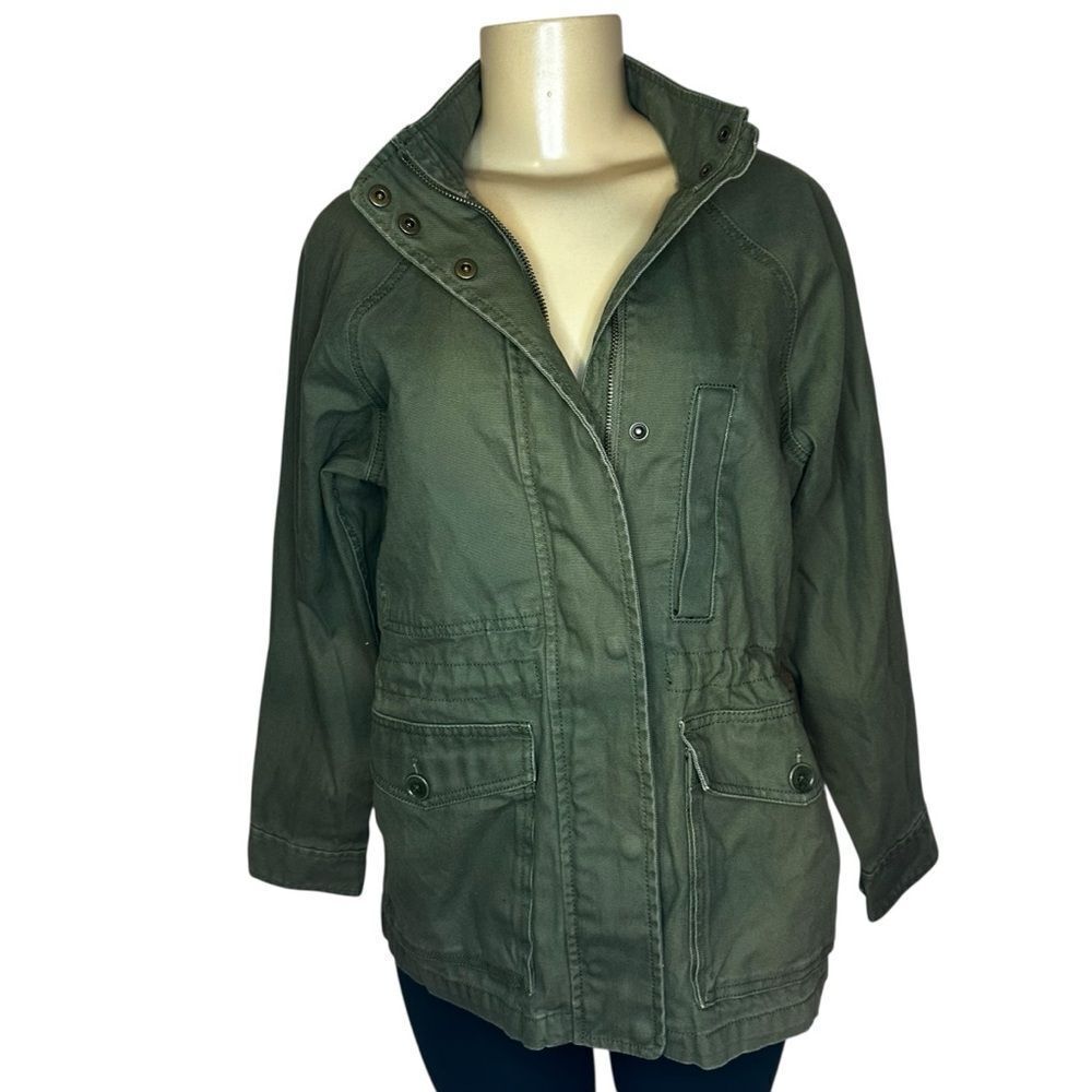 Madewell army green cinch waist zip up Utility Jacket size xs - Picture 6 of 9